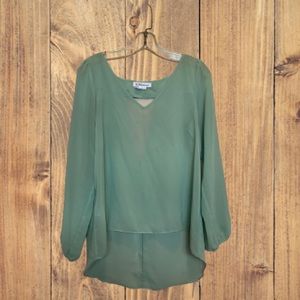 BCBG Generation Menthol Sheer Top Sz S🌿